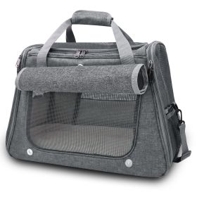Airline Approved Cat Carrier with Reinforced Bottom Orthopedic Fleece Mat for Small Dogs & Cat