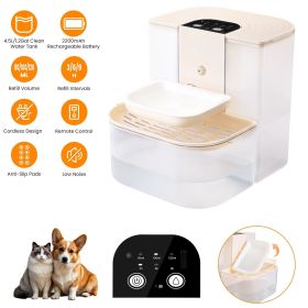 Cordless Dog Cat Water Fountain 4.5L, Dual Tank Filtration Automatic Pet Water Dispenser with Easy Cleaning