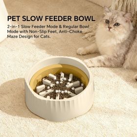 White dual-purpose slow food bowl, fast/slow food can be freely switched to adapt to different pet eating habits